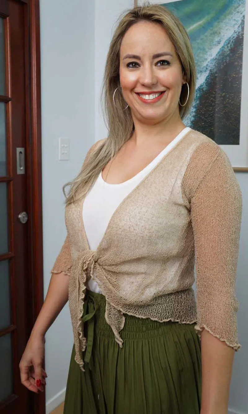 Rayon Knitted Top Bolero Plain, More Colours