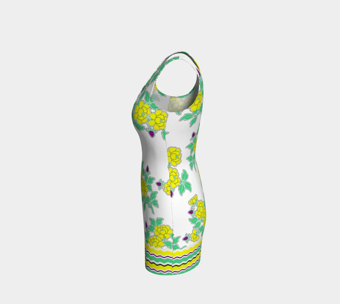 Royal Floral Bodycon Dress
